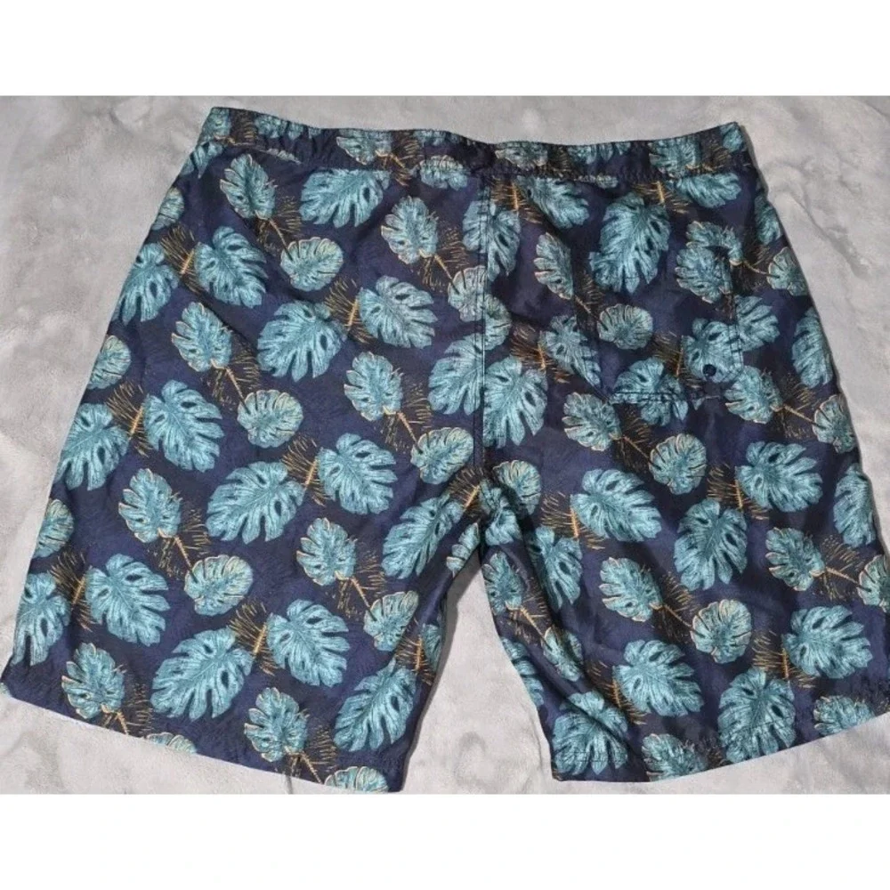 Mountain Warehouse Mens XL Board Shorts Navy Teal Tropical Swim Trunks